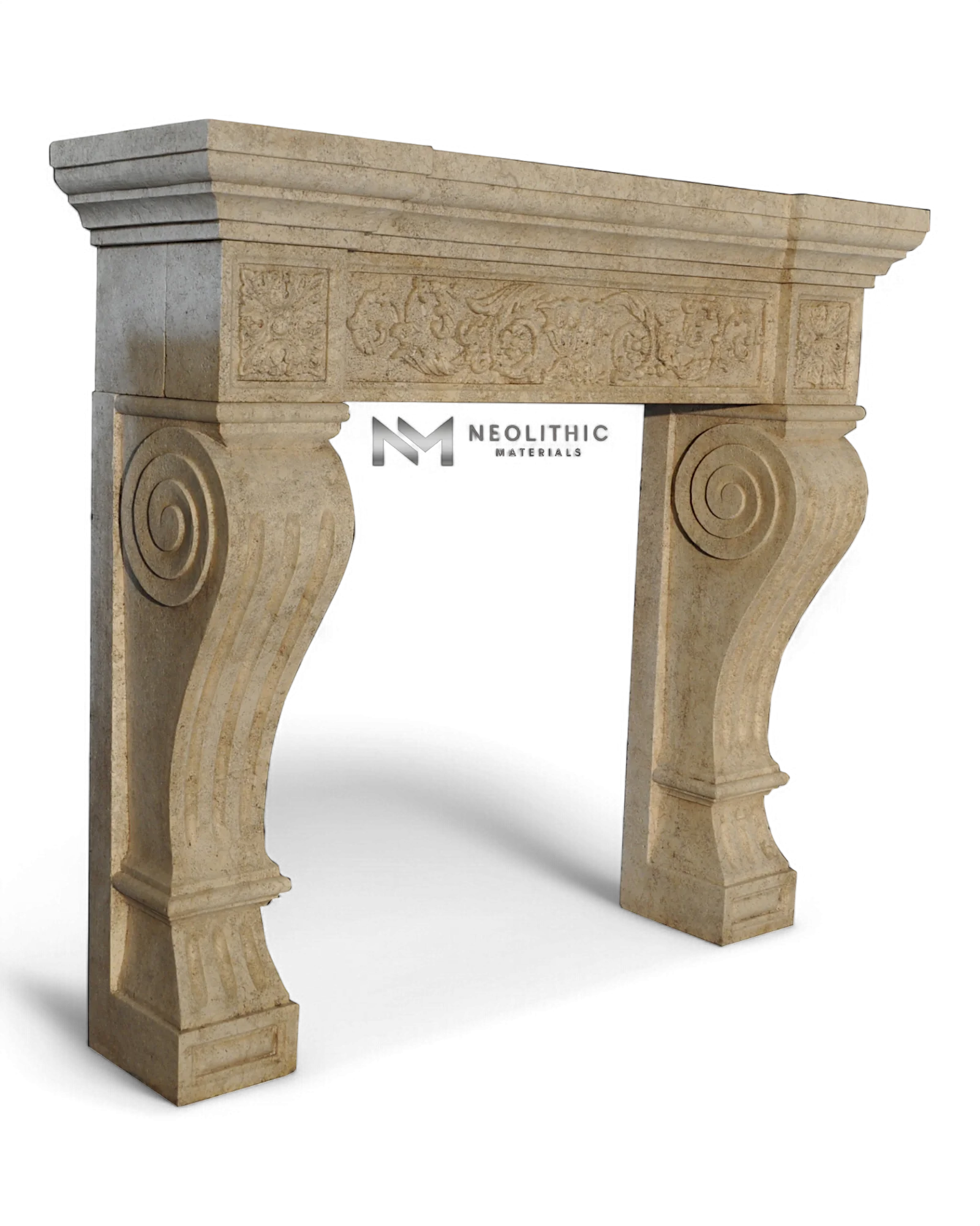 Limestone Fireplace Mantel - Image 2